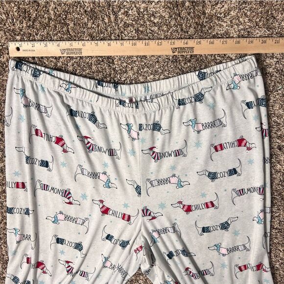 Dachshund Dogs Pajama Pants Wimen’s Size 3X Joggers Style Winter Christmas - Picture 7 of 8